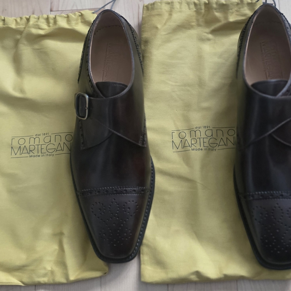 Italian Romani Martegani Dark Brown Leather Monkstrap